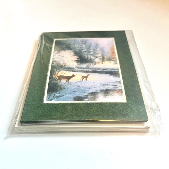 🏷️ Hallmark deer & snow mountain landscape set of 10 blank cards & envelopes - Picture 4 of 6